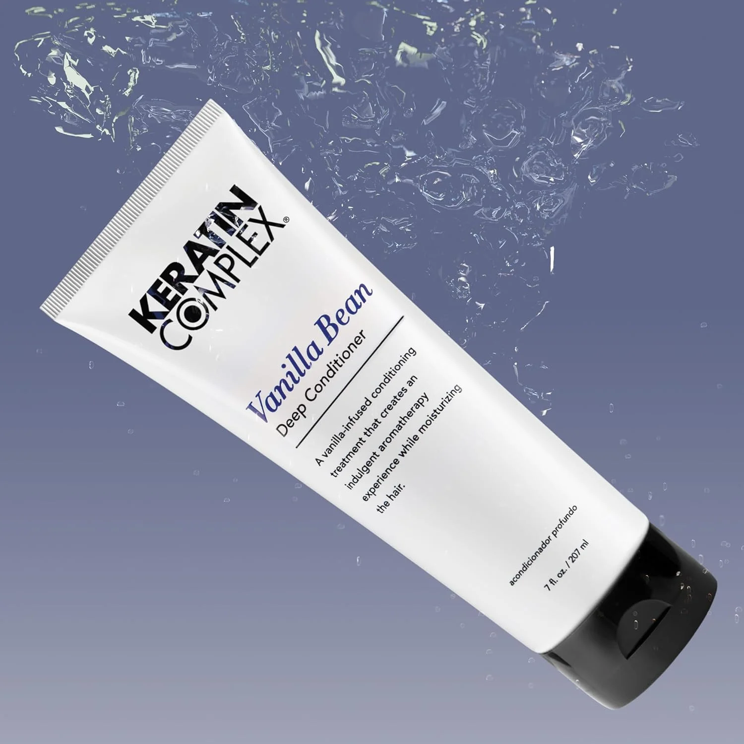 نرم کننده عمیق مو کراتین کمپلکس با رایحه وانیل، 207 میلی لیتر - غنی شده با وانیل، نرم کننده عمیق، آبرسان، صاف کننده، نرم کننده، احیا کننده رطوبت و درخشش، محافظ رنگ مو - مناسب برای انواع مو