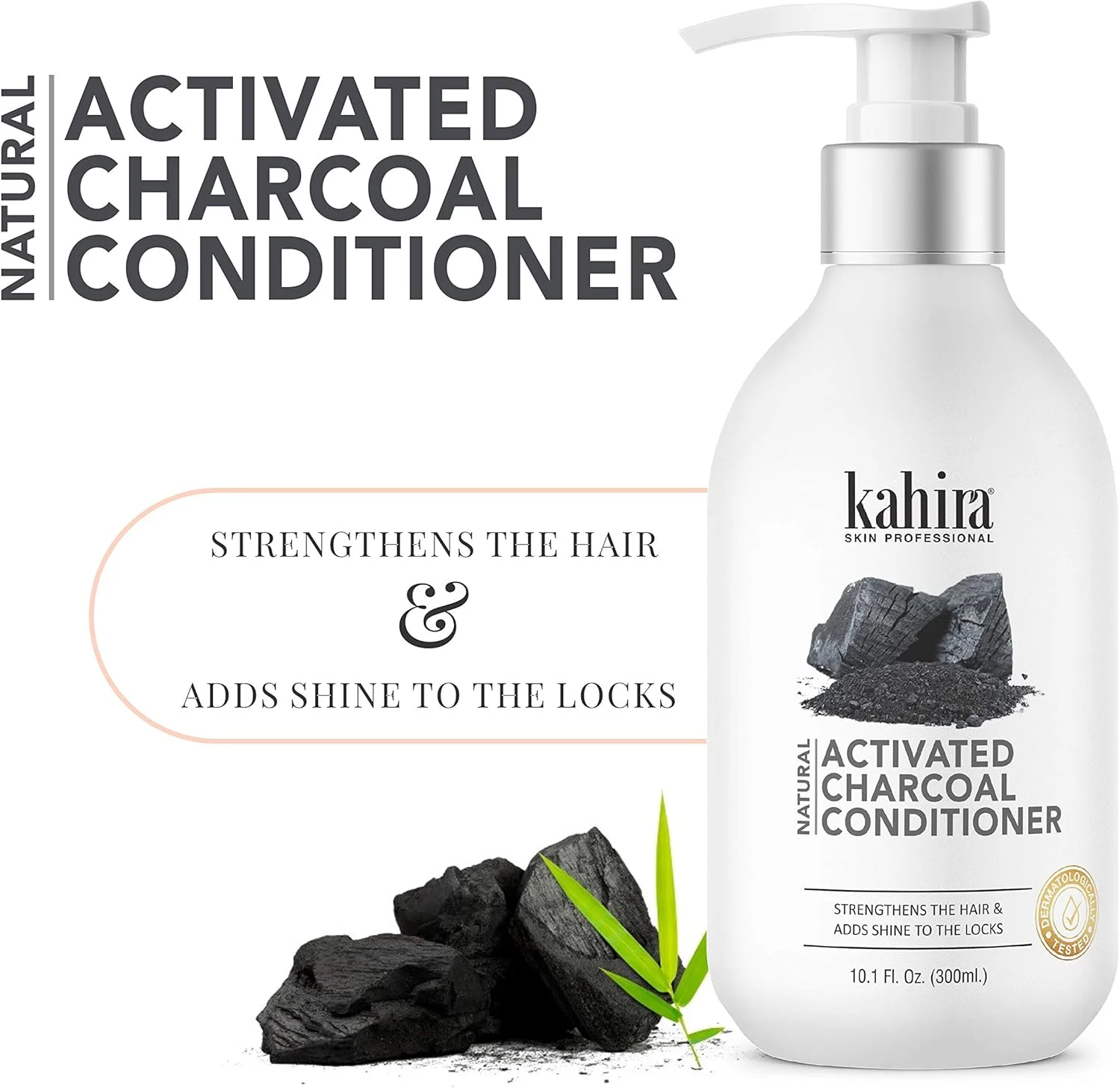 نرم کننده مو زغالی فعال Kahira، افزایش درخشندگی || مناسب موهای آسیب دیده، خشک و وز || رشد مو و کنترل ریزش مو || فاقد سولفات و پارابن