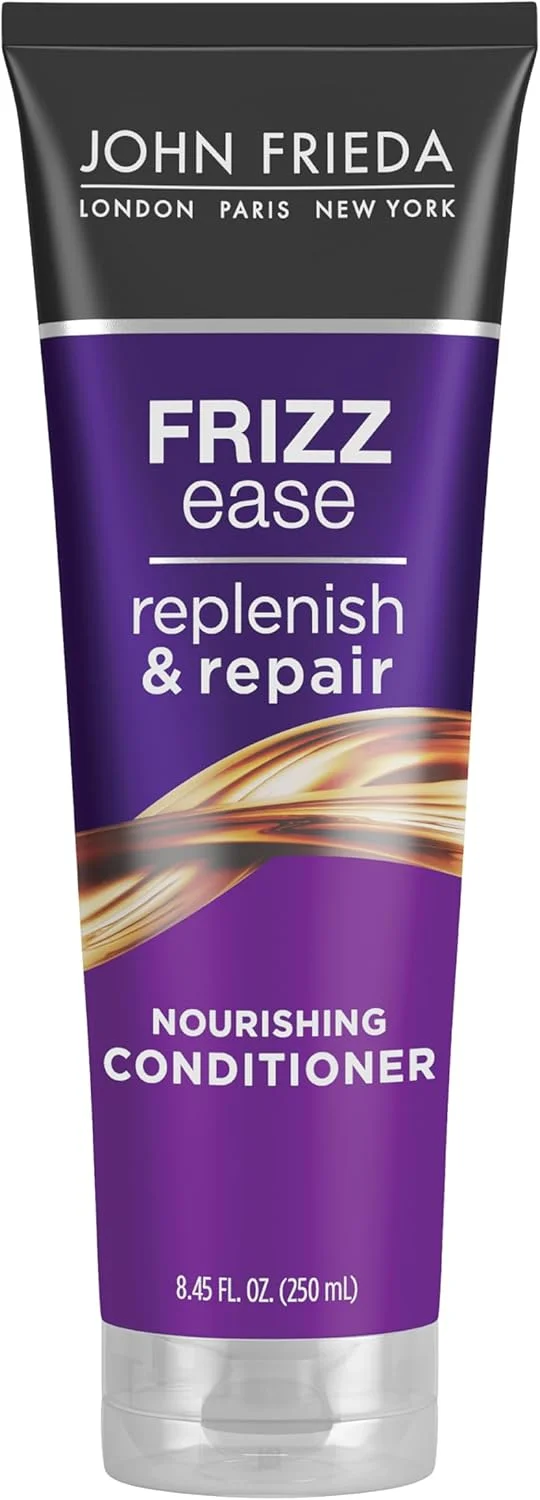 نرم کننده ضد وز جان فریدا، ترمیم کننده و احیا کننده، حاوی روغن آرگان و روغن نارگیل برای موهای آسیب دیده و وز، نرم کننده بدون پارابن و بدون تست حیوانی برای موهای خشک و وز، بطری 250 میلی لیتری نرم کننده ضد وز جان فریدا، ترمیم کننده و احیا کننده، حاوی روغن آرگان و روغن نارگیل برای موهای آسیب دیده و وز، نرم کننده بدون پارابن و بدون تست حیوانی برای موهای خشک و وز، بطری 250 میلی لیتری
