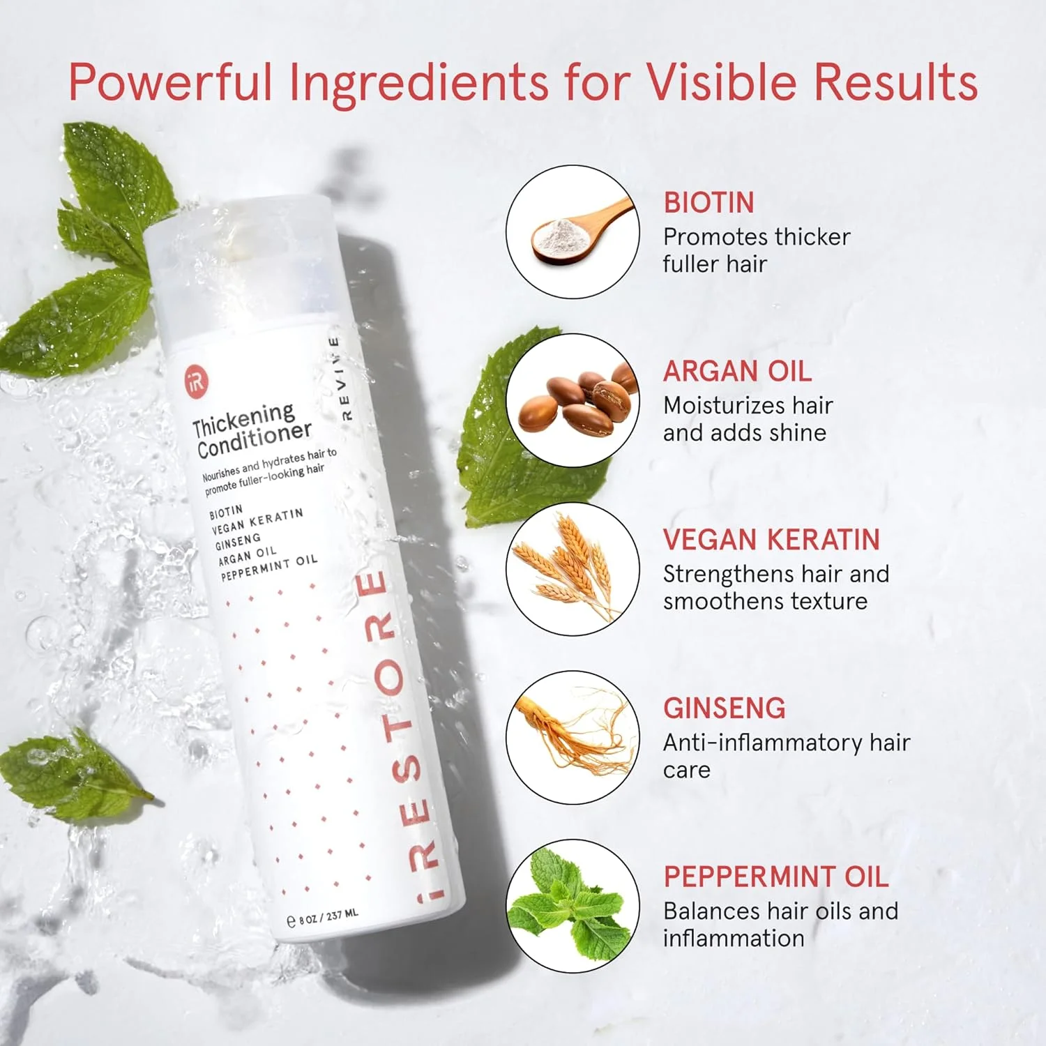 نرم کننده مو بیوتین iRestore برای موهای خشک و آسیب دیده - نرم کننده بیوتین برای رشد موهای نازک، نرم کننده حجم دهنده و ضخیم کننده با جینسینگ و روغن آرگان برای مرطوب کردن، همراه با شامپو ضد ریزش مو نرم کننده مو بیوتین iRestore برای موهای خشک و آسیب دیده - نرم کننده بیوتین برای رشد موهای نازک، نرم کننده حجم دهنده و ضخیم کننده با جینسینگ و روغن آرگان برای مرطوب کردن، همراه با شامپو ضد ریزش مو