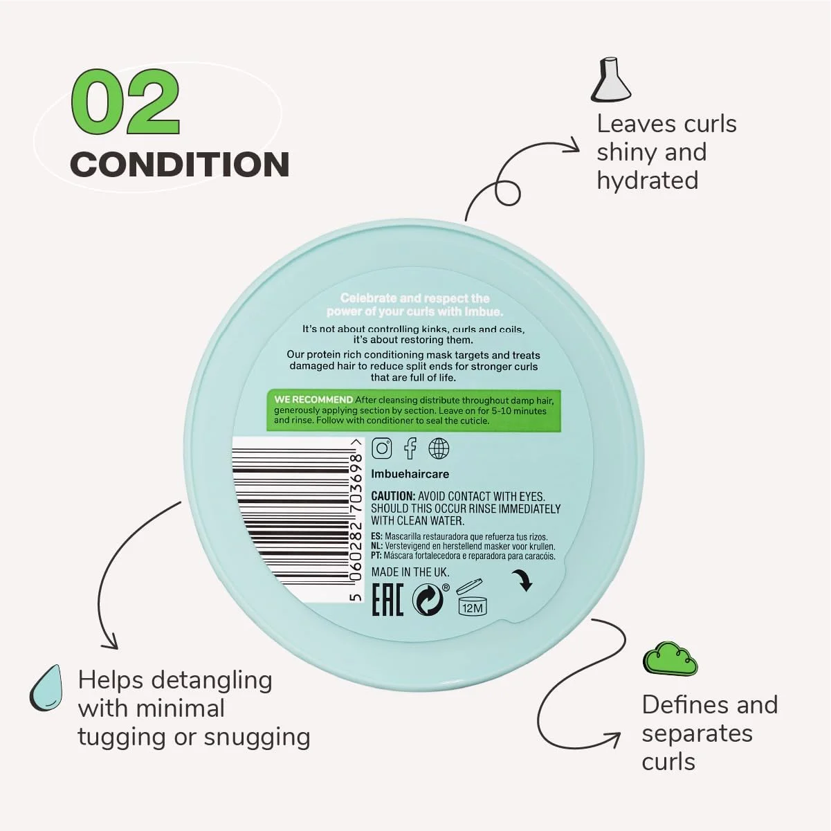 ماسک موی ترمیم کننده فر ایمبو - نرم کننده عمیق مو غنی از پروتئین، وگان و مناسب موهای فر، بدون پارابن 300 میلی لیتر ماسک موی ترمیم کننده فر ایمبو - نرم کننده عمیق مو غنی از پروتئین، وگان و مناسب موهای فر، بدون پارابن 300 میلی لیتر