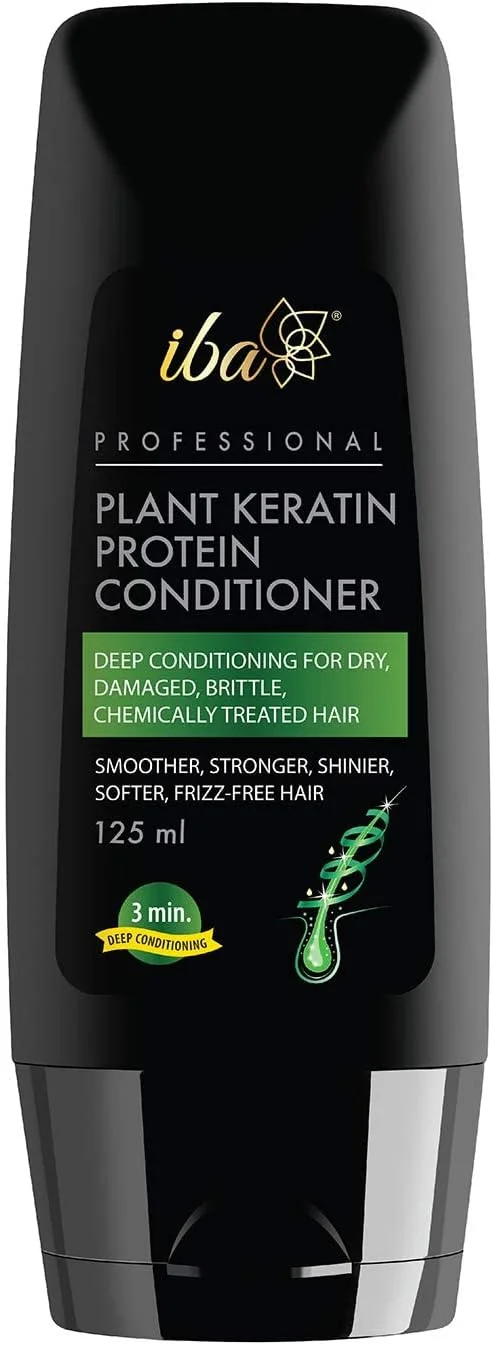 نرم کننده مو پروتئین کراتین گیاهی حرفه ای ایبا، بدون سولفات و پارابن، نرم کننده عمیق برای موهای خشک، وز و آسیب دیده، سفید، 125 میلی لیتر