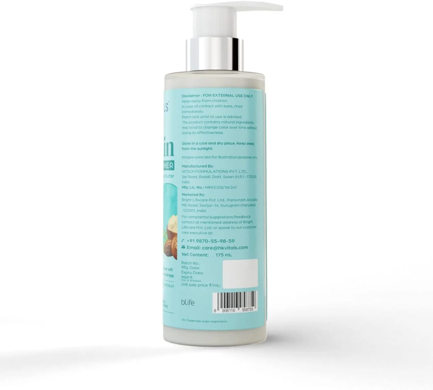 نرم کننده مو ضد ریزش مو بیوتین HK VITALS by HealthKart برای زنان و مردان، حاوی آلوئه ورا و شی باتر، برای موهای قوی، خشک و وز، جلوگیری از شکستگی مو، 175 میلی لیتر