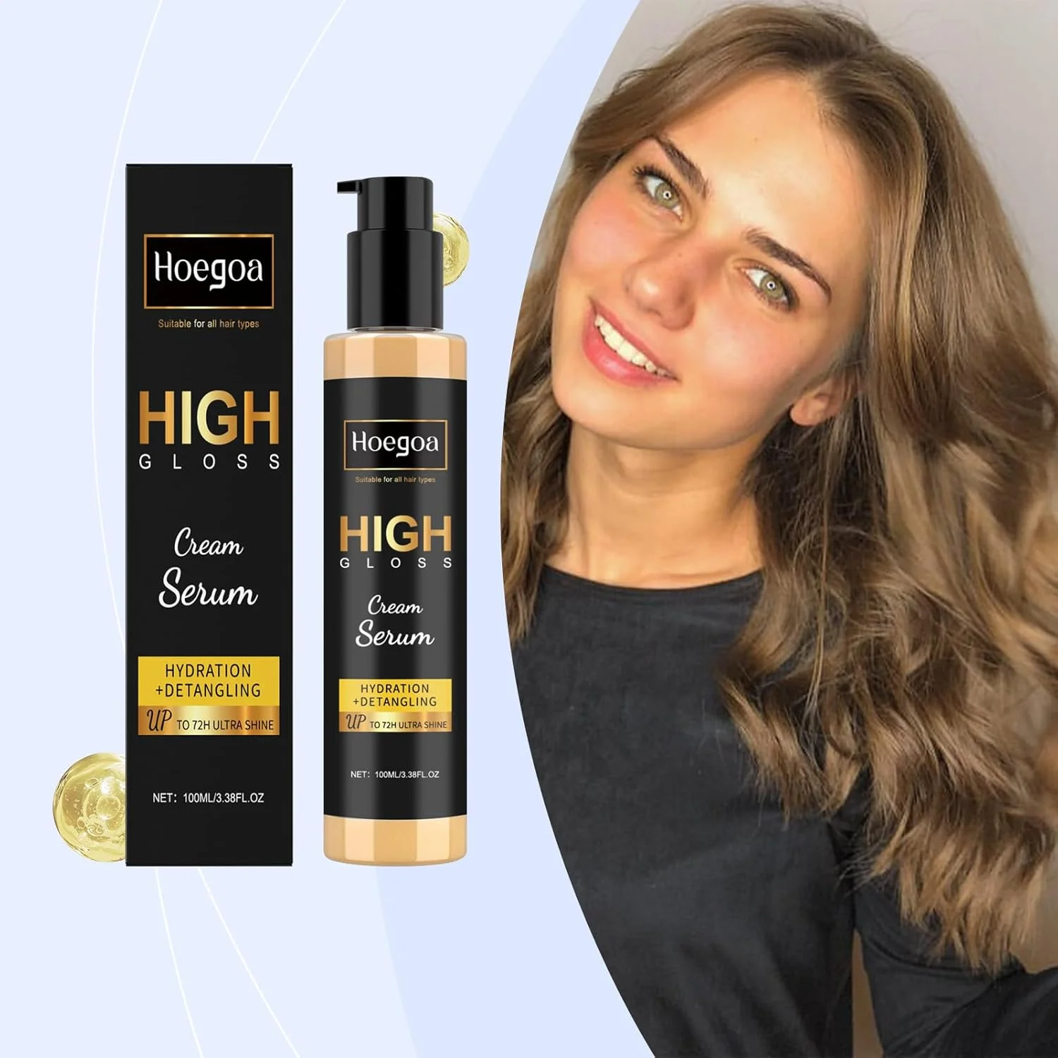 نرم کننده مو بدون نیاز به آبکشی Hoegoa، سرم آبرسان و باز کننده گره مو، ماسک مو برای موهای خشک و وز، صاف کننده بدون نیاز به آبکشی، محافظت از مو در برابر حرارت تا 230 درجه سانتیگراد، 100 میلی لیتر نرم کننده مو بدون نیاز به آبکشی Hoegoa، سرم آبرسان و باز کننده گره مو، ماسک مو برای موهای خشک و وز، صاف کننده بدون نیاز به آبکشی، محافظت از مو در برابر حرارت تا 230 درجه سانتیگراد، 100 میلی لیتر