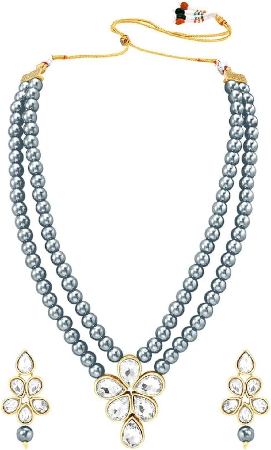 ست گردنبند، گوشواره و آویز سنگ مصنوعی Kundan طرح عروسی Aheli، مناسب مهمانی، بالیوودی، جواهرات هندی زنانه ست گردنبند، گوشواره و آویز سنگ مصنوعی Kundan طرح عروسی Aheli، مناسب مهمانی، بالیوودی، جواهرات هندی زنانه