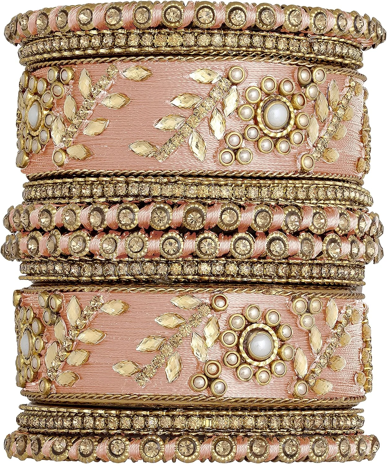 دستبند النگویی عروس طرح سنتی Aheli با نخ ابریشم، نگین های سنگی مصنوعی، سبک هندی قومی، زیورآلات مد بالیوود برای زنان