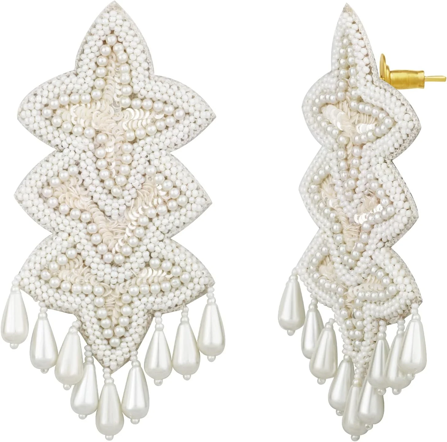 گوشواره های آویز دست ساز بالیوودی سنتی هندی آهلی با میناکاری آبی، مزین به نگین های کوندا و مروارید گوشواره های آویز دست ساز بالیوودی سنتی هندی آهلی با میناکاری آبی، مزین به نگین های کوندا و مروارید