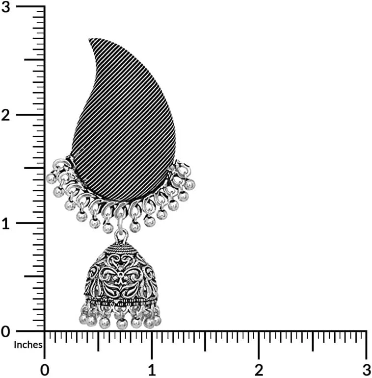 گوشواره های آویز Jhumki طرح طاووس با الهام از سبک وینتج و بوهمی هندی، طراحی پیچیده و اکسید شده، زیورآلات مد قومی برای زنان گوشواره های آویز Jhumki طرح طاووس با الهام از سبک وینتج و بوهمی هندی، طراحی پیچیده و اکسید شده، زیورآلات مد قومی برای زنان