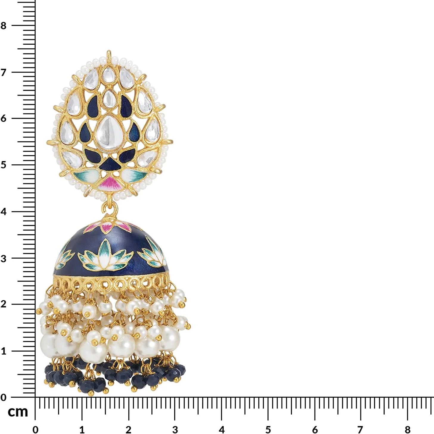 آهلی، گوشواره های جومکا جومکی میناکاری شده طرح گل طلایی رنگ، مناسب لباس عروسی سنتی، دارای منگوله مهره ای، زیورآلات مد روز قومی هندی برای زنان و دختران آهلی، گوشواره های جومکا جومکی میناکاری شده طرح گل طلایی رنگ، مناسب لباس عروسی سنتی، دارای منگوله مهره ای، زیورآلات مد روز قومی هندی برای زنان و دختران