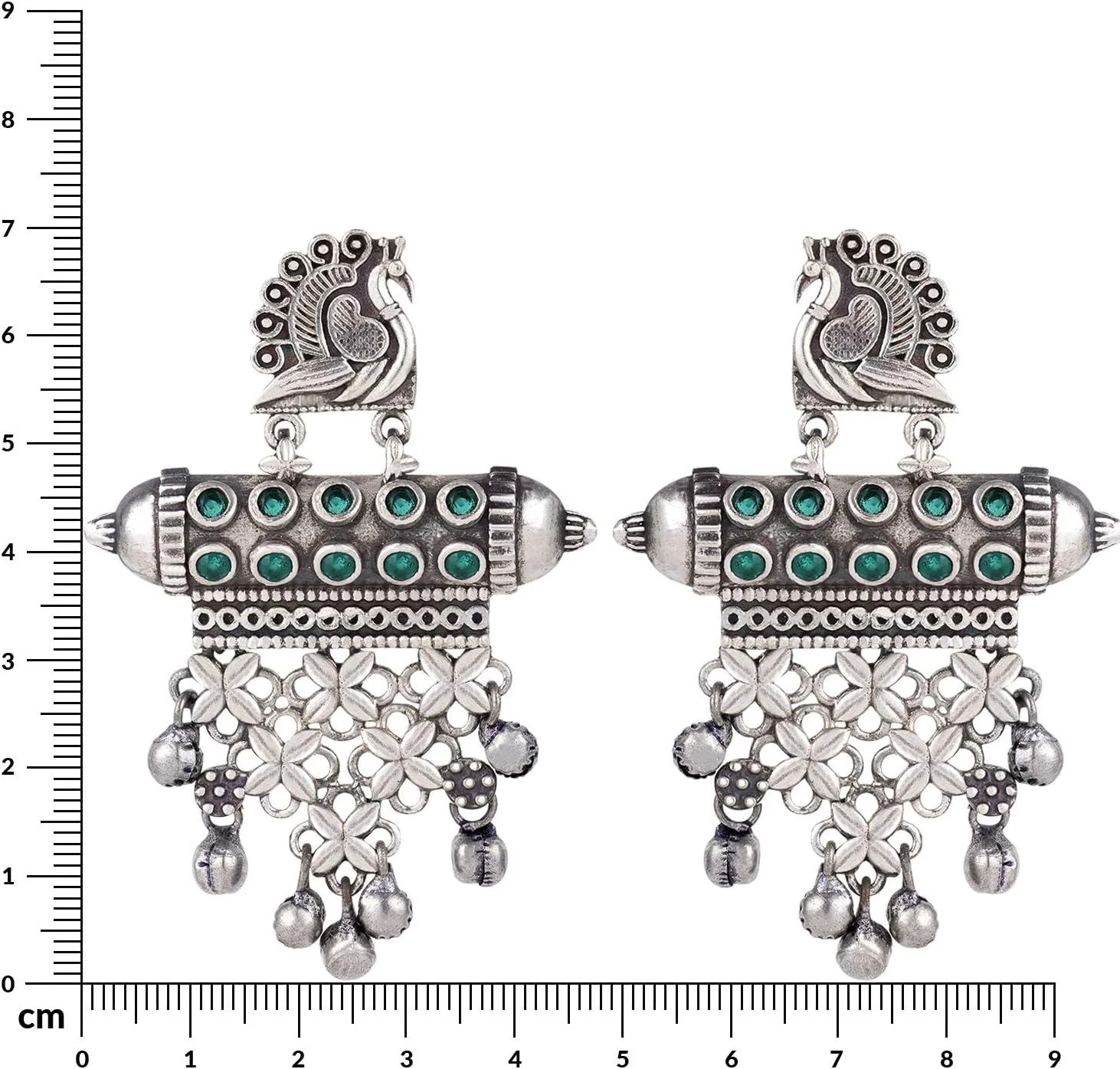 آویز گوشواره ای طرح طاووس قومی اهلی، جواهرات قبیله ای اکسید شده هندی برای زنان و دختران نوجوان آویز گوشواره ای طرح طاووس قومی اهلی، جواهرات قبیله ای اکسید شده هندی برای زنان و دختران نوجوان