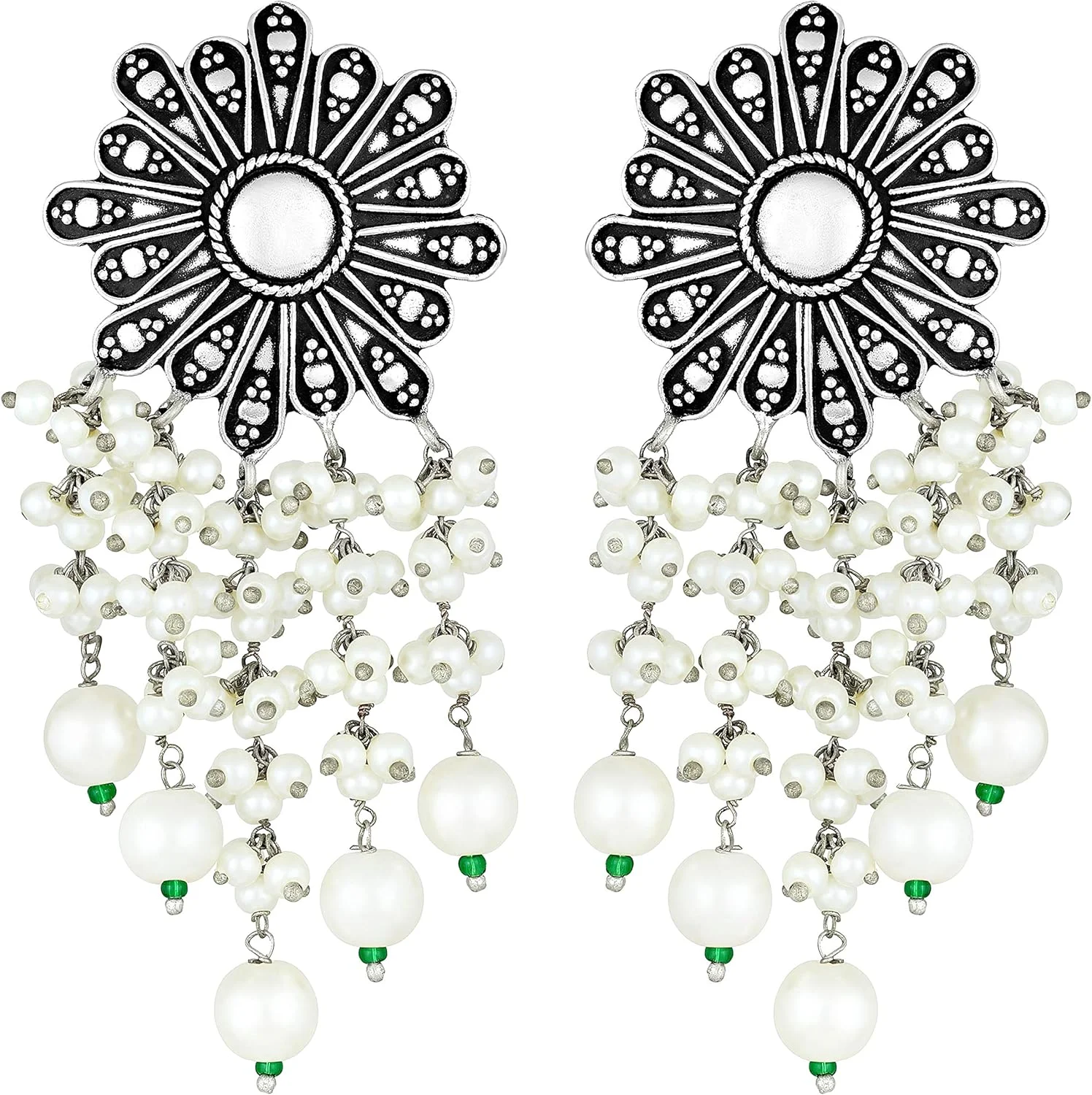 آویز گوشواره آویز دار طرح تسال با روکش اکسید شده، جواهرات قومی مد روز هندی برای زنان