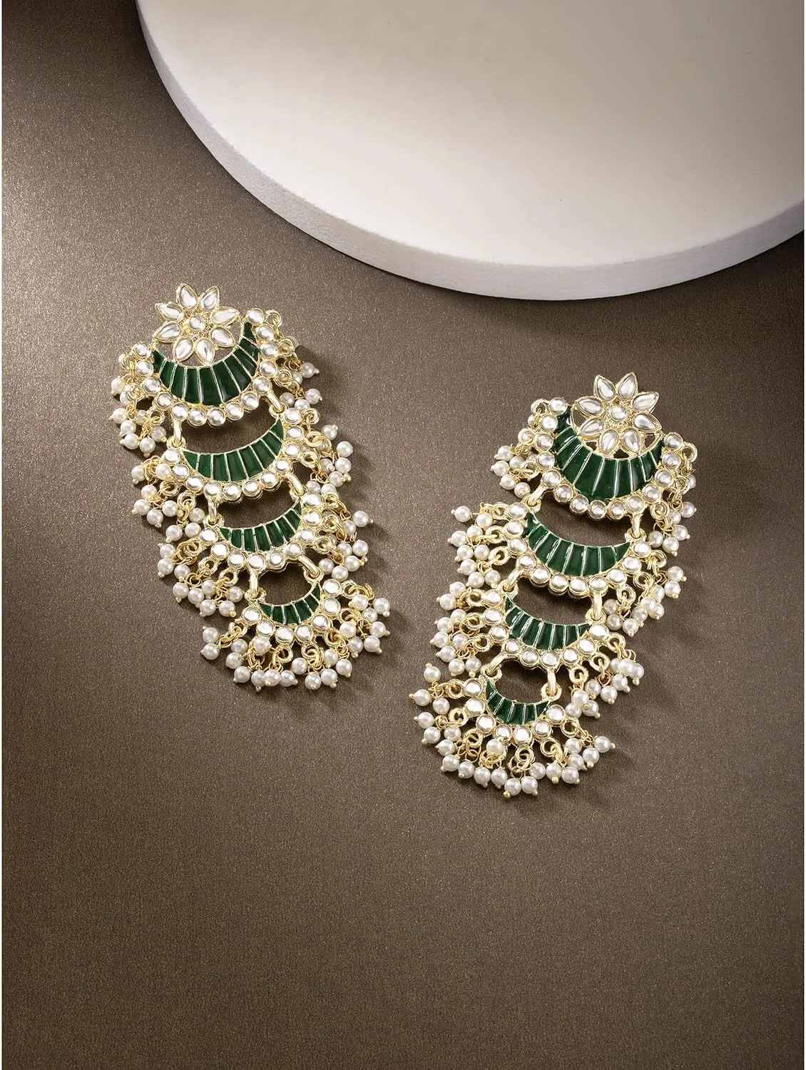 آویز گوشواره ای آهلی با مروارید مصنوعی و نگین، جواهرات سنتی هندی بالیوودی، هدیه برای زنان آویز گوشواره ای آهلی با مروارید مصنوعی و نگین، جواهرات سنتی هندی بالیوودی، هدیه برای زنان