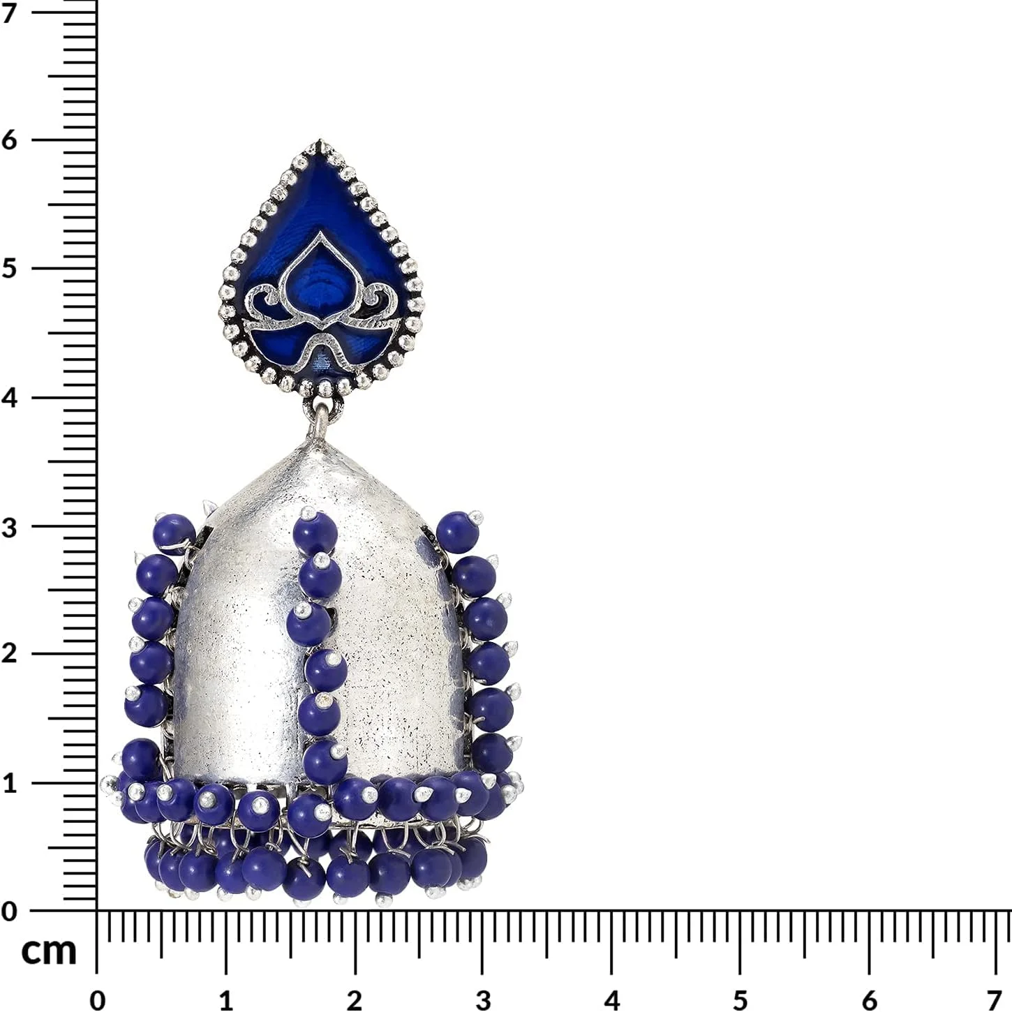 گوشواره های دست ساز میناکاری شده Aheli مدل Jhumka Jhumki، جواهرات سنتی هندی برای زنان و دختران (آبی) گوشواره های دست ساز میناکاری شده Aheli مدل Jhumka Jhumki، جواهرات سنتی هندی برای زنان و دختران (آبی)
