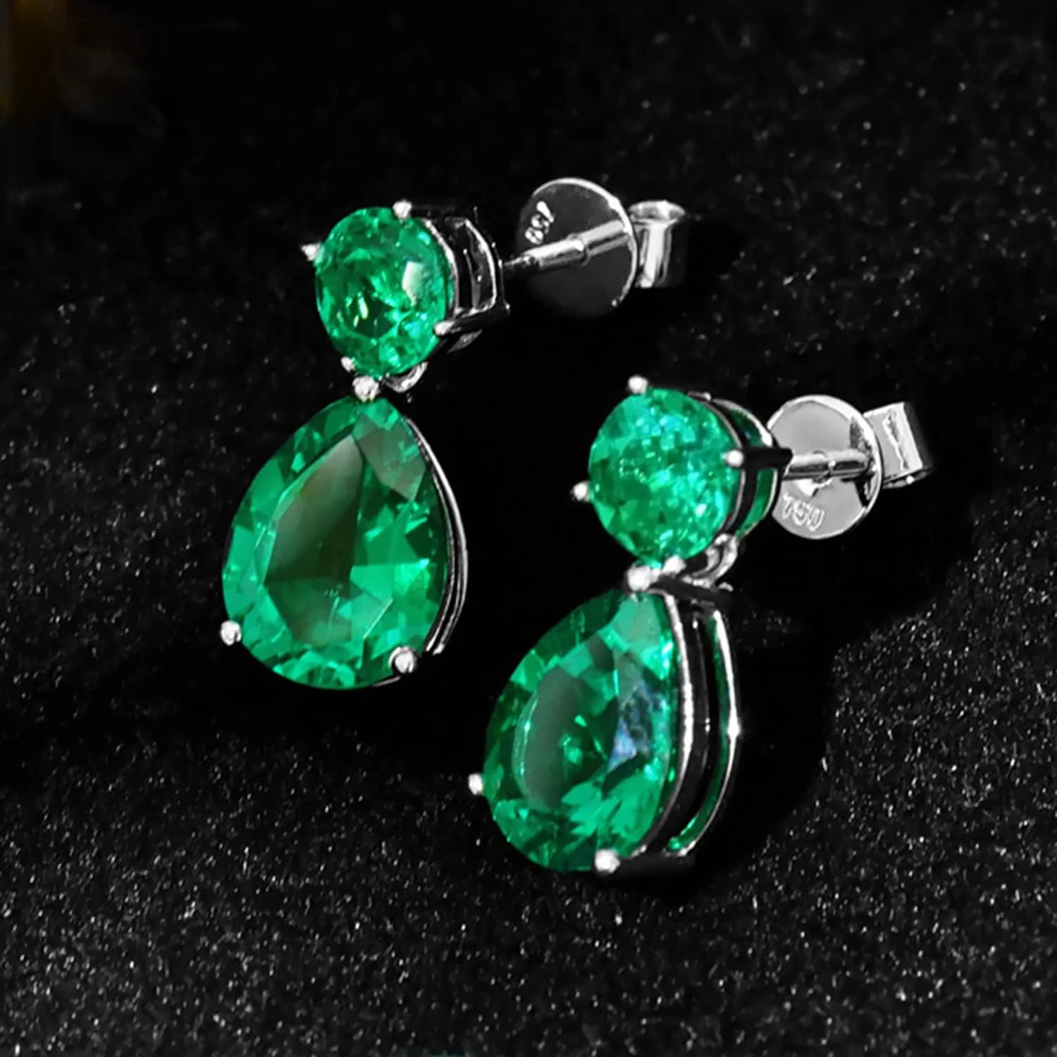 آهلی گوشواره های آویز نگین دار کریستال سبز با روکش نقره، جواهرات فشن هدیه برای زنان