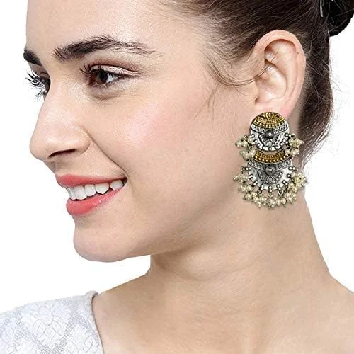 گوشواره های سنتی هندی آهلی، جواهرات عتیقه معبد عروسی قومی برای زنان گوشواره های سنتی هندی آهلی، جواهرات عتیقه معبد عروسی قومی برای زنان