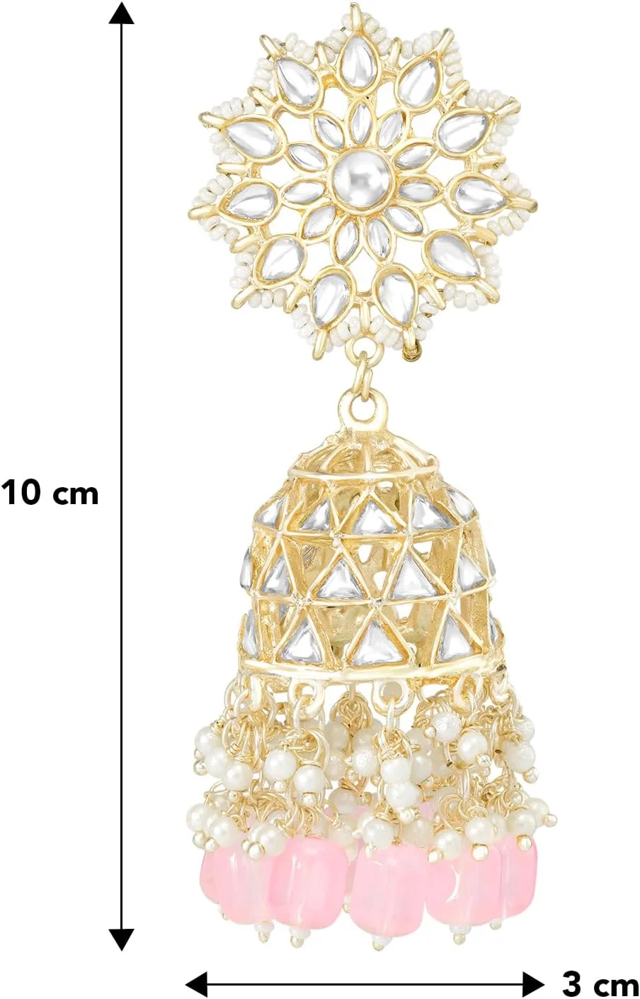 گوشواره آویز جومکی طلایی رنگ اهلی با نگین های سبز روشن کندان و مهره، جواهرات فانتزی شیک سنتی هدیه برای زنان گوشواره آویز جومکی طلایی رنگ اهلی با نگین های سبز روشن کندان و مهره، جواهرات فانتزی شیک سنتی هدیه برای زنان