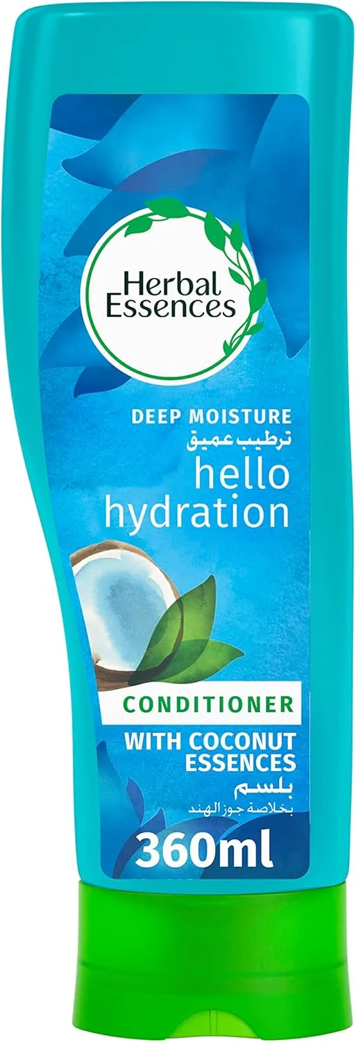 نرم کننده مرطوب کننده مو هربال اسنسز Hello Hydration با عصاره نارگیل برای موهای خشک و آسیب دیده، 360 میلی لیتر