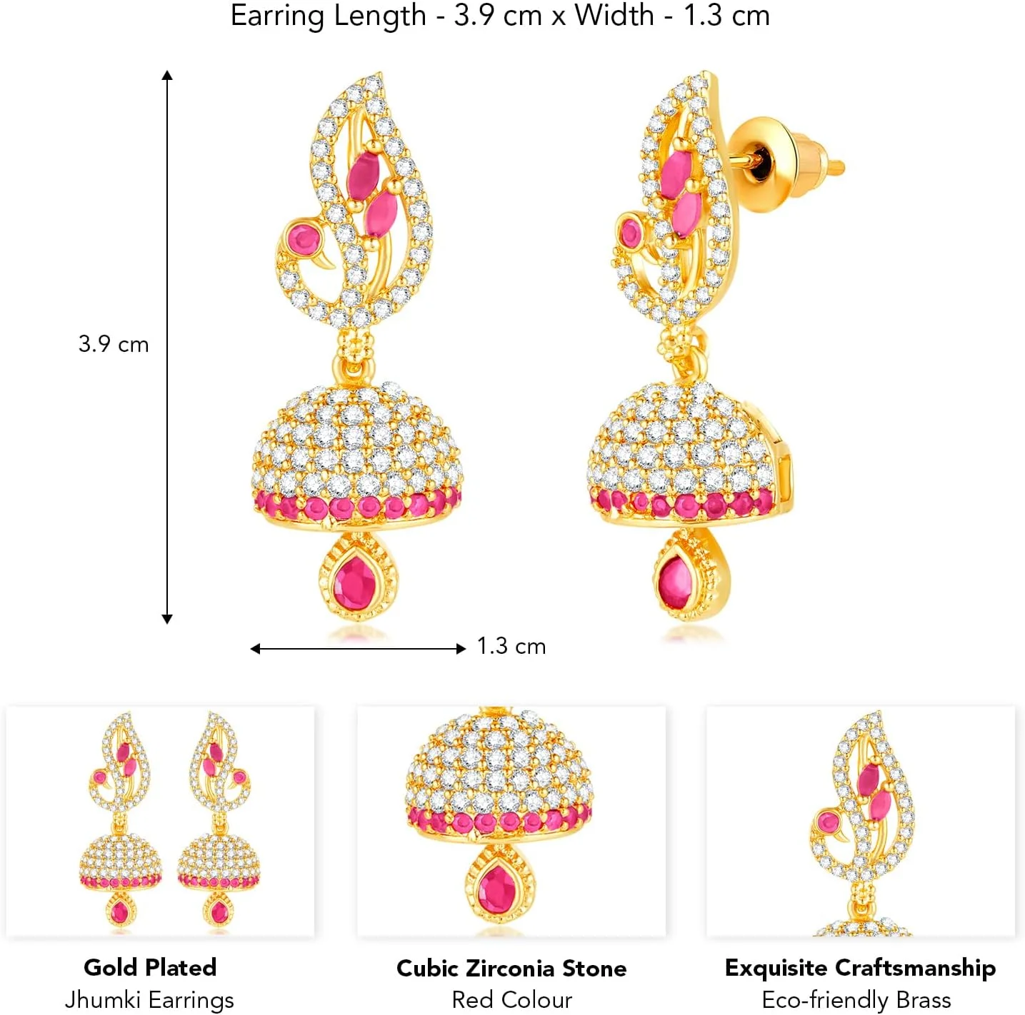 گوشواره های جومکی نگین دار زیرکونیا کوبیک اهلی، زیورآلات مد روز زنانه