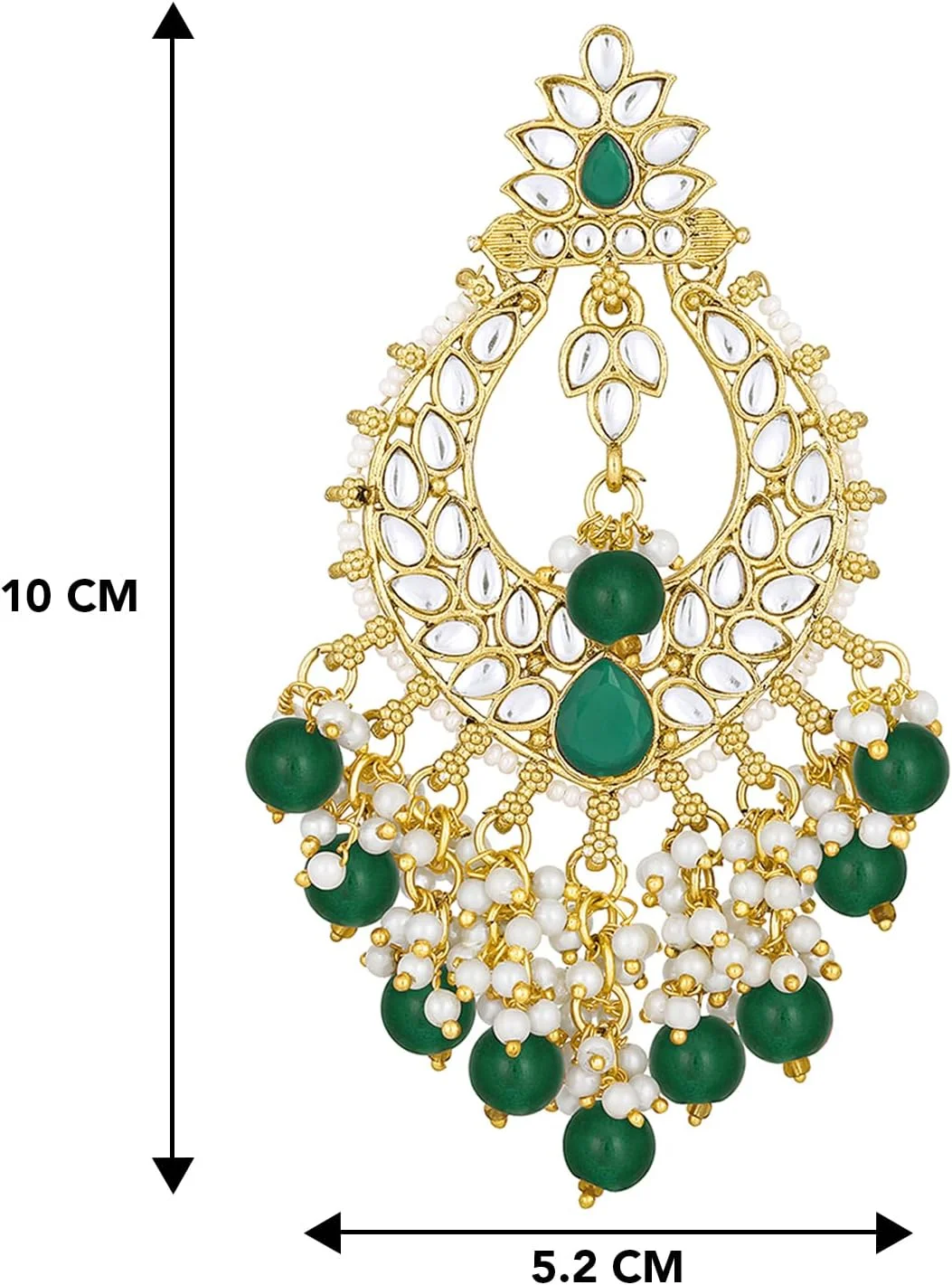 گوشواره های آویز با روکش طلایی و نگین های سبز رنگ Aheli، زیورآلات شیک و قومی، هدیه ای برای زنان و دختران