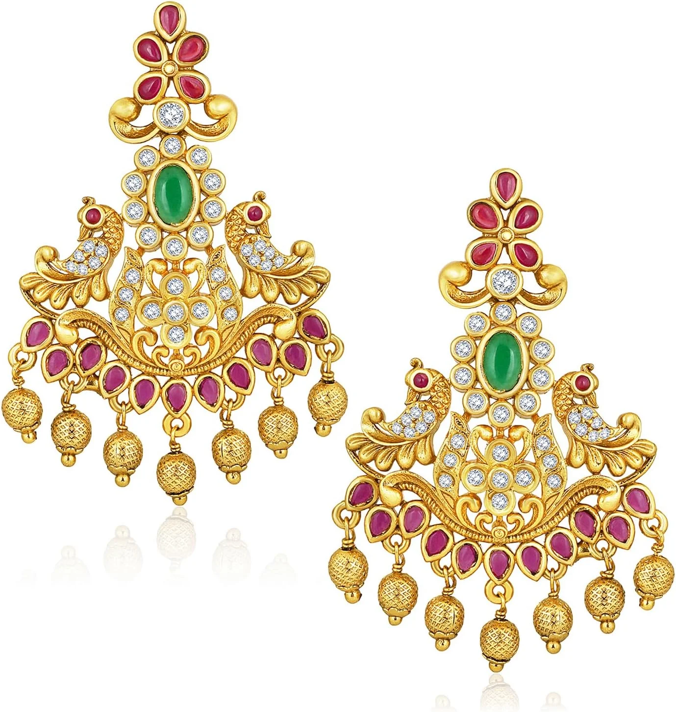 گوشواره های آویز نگین دار با سنگ مصنوعی روکش طلایی Aheli، جواهرات مد قومی، هدیه ای برای زنان گوشواره های آویز نگین دار با سنگ مصنوعی روکش طلایی Aheli، جواهرات مد قومی، هدیه ای برای زنان