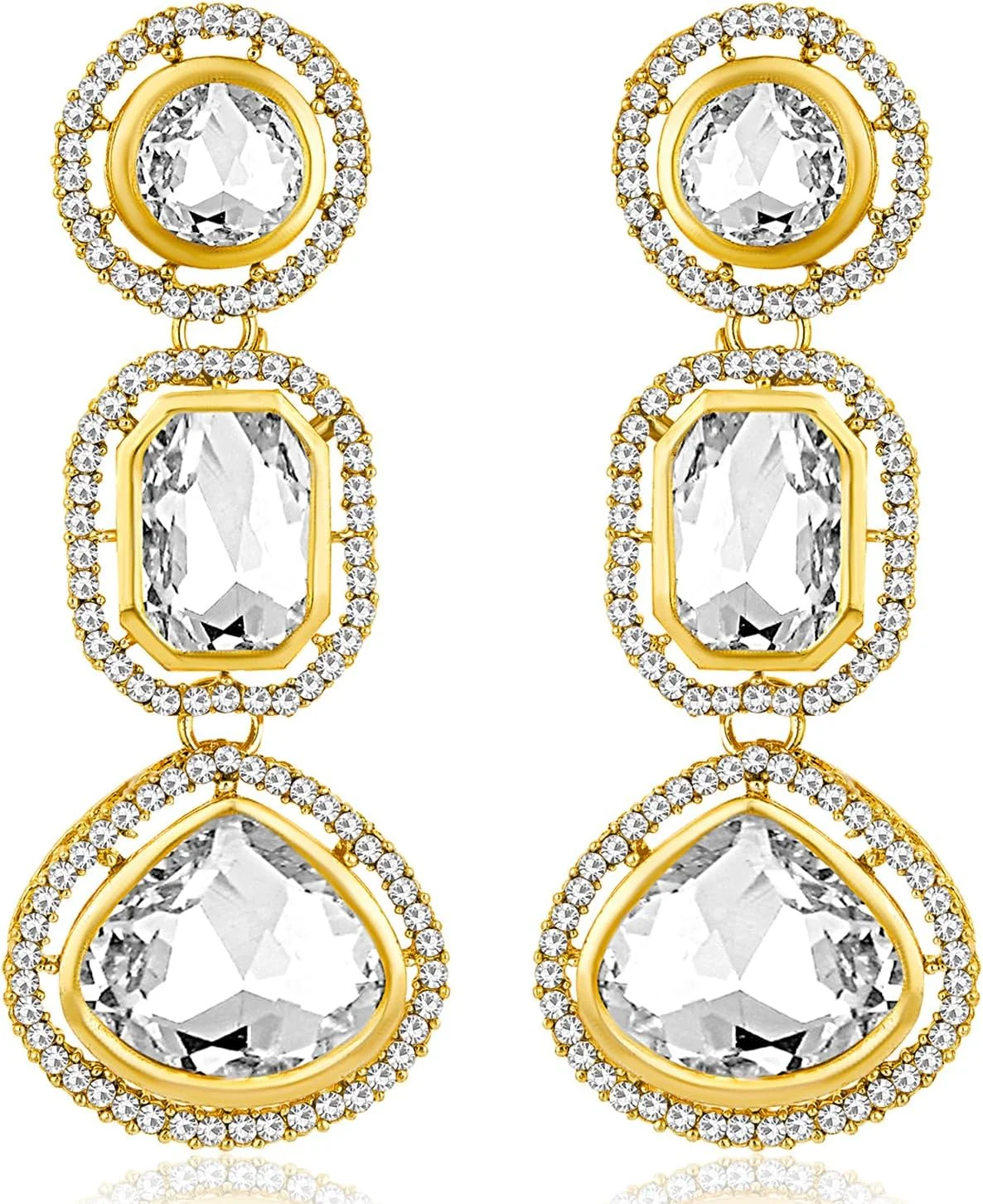 آهلی گوشواره های آویز نگین زیرکونیا و کریستال سفید، جواهری معاصر هدیه ای برای زنان آهلی گوشواره های آویز نگین زیرکونیا و کریستال سفید، جواهری معاصر هدیه ای برای زنان