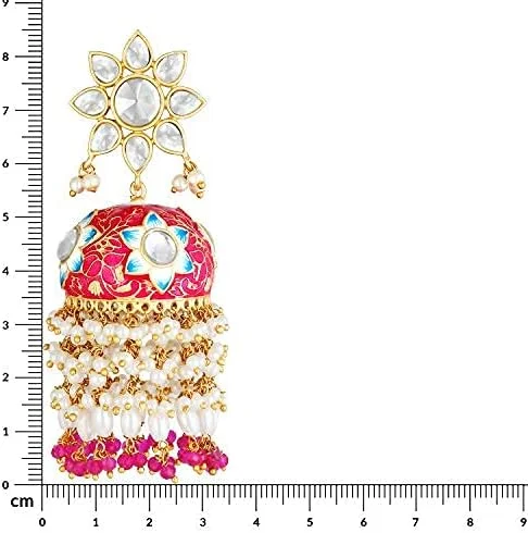 گوشواره های مجلسی زنانه Aheli، مدل سنتی هندی بالیوودی Kundan گوشواره های مجلسی زنانه Aheli، مدل سنتی هندی بالیوودی Kundan