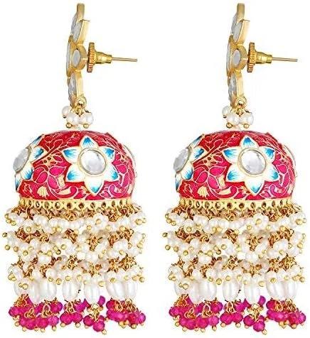 گوشواره های مجلسی زنانه Aheli، مدل سنتی هندی بالیوودی Kundan گوشواره های مجلسی زنانه Aheli، مدل سنتی هندی بالیوودی Kundan