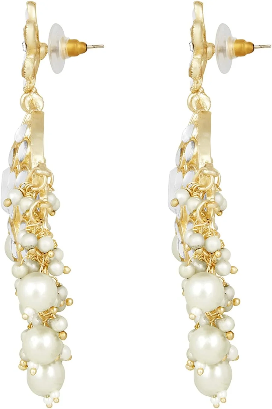 آهلی گوشواره های آویز و آویزان نگین دار با روکش طلایی کندان، جواهرات شیک و مد روز قومیتی هدیه برای زنان