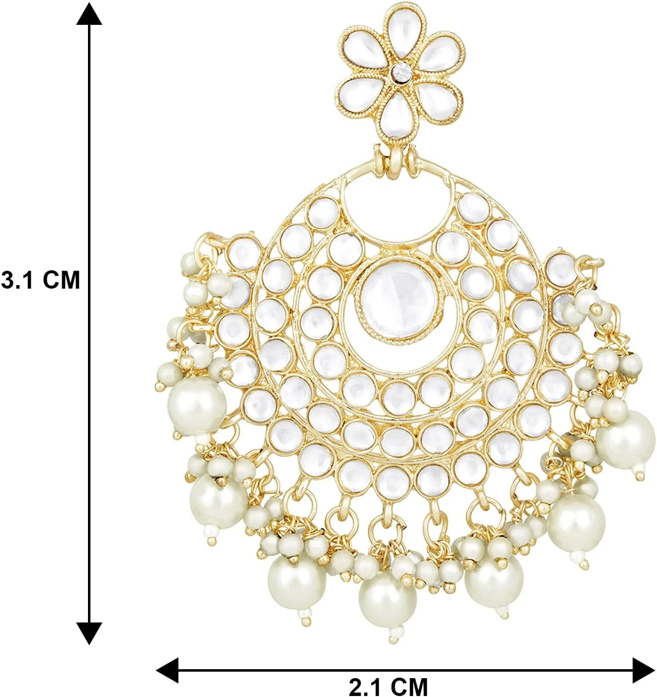 آهلی گوشواره های آویز و آویزان نگین دار با روکش طلایی کندان، جواهرات شیک و مد روز قومیتی هدیه برای زنان