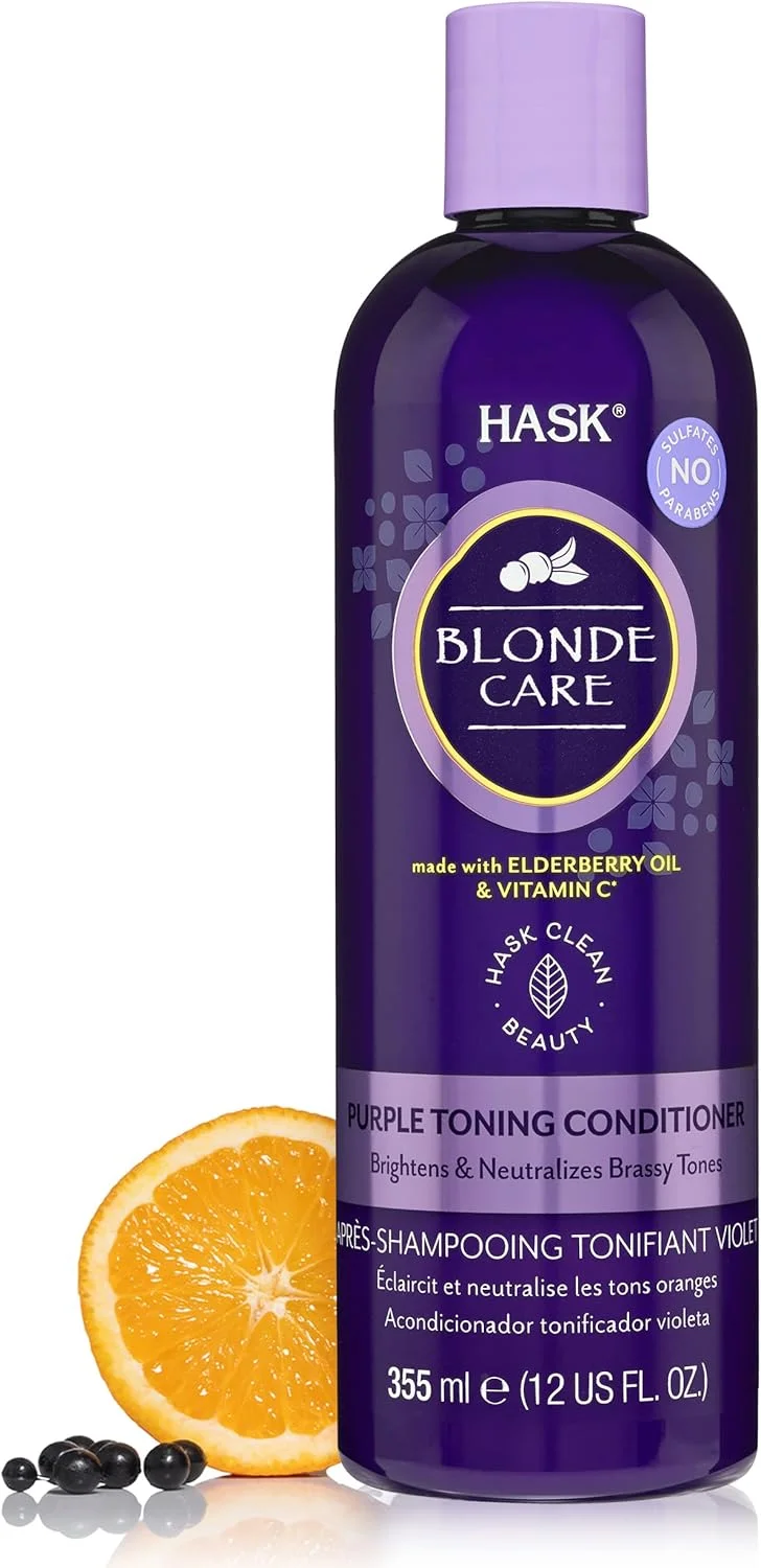 نرم کننده مو بنفش هاسک مخصوص موهای بلوند 355 میلی لیتر