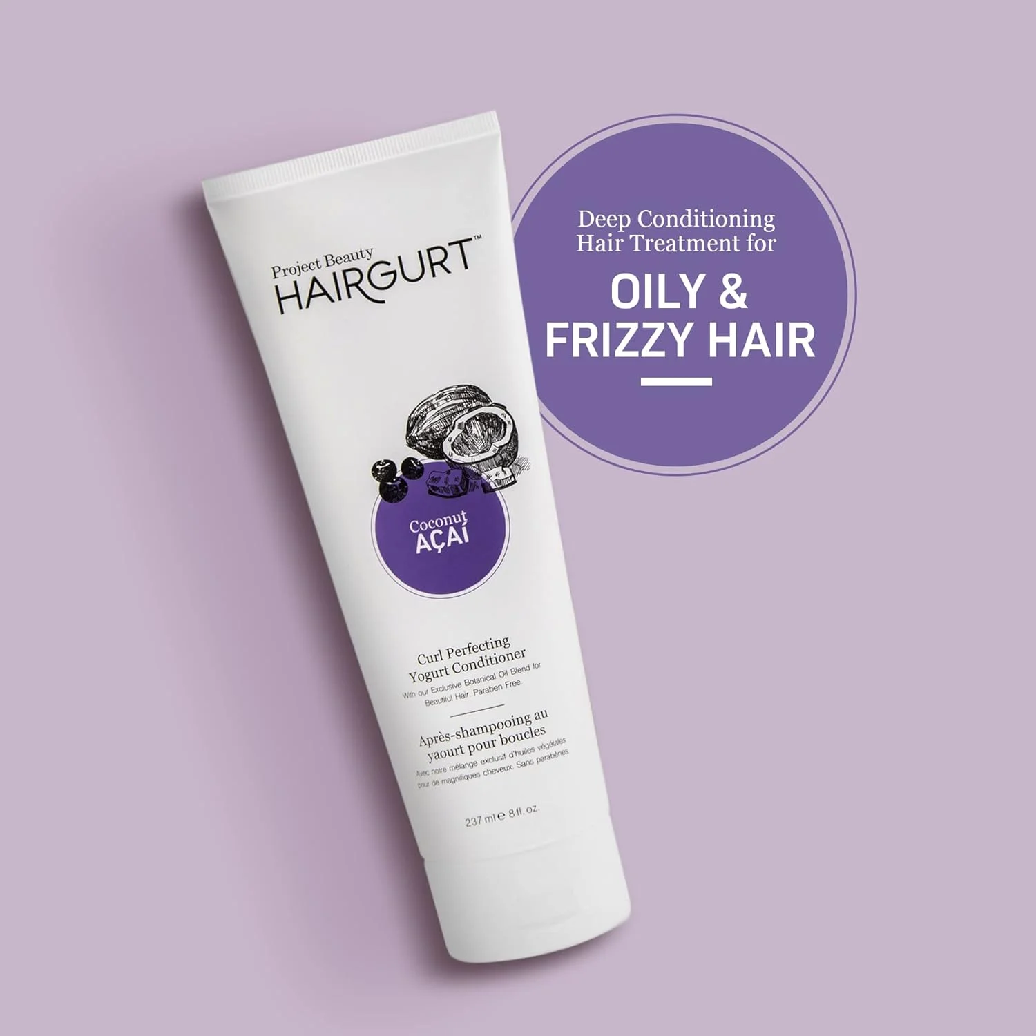 نرم کننده عمیق مو حاوی ماست Hairgurt، مناسب موهای فر، مجعد و موج دار؛ برای داشتن موهایی ضخیم تر و پرپشت تر. درمان عمیق مو.