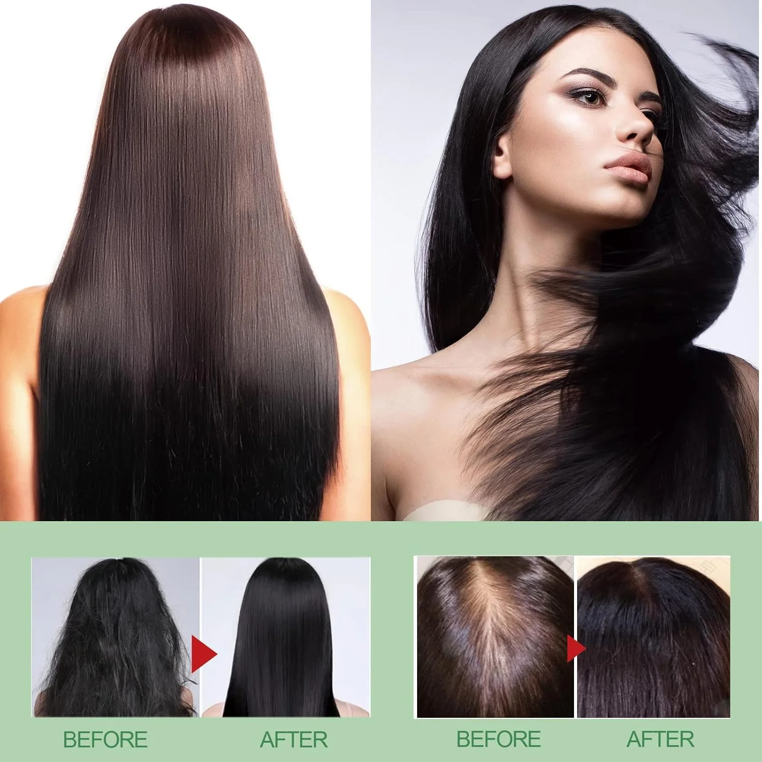 اسپری نرم کننده آب برنج برای رشد مو، محصولات مراقبت از موی وگان برای زنان، مناسب موهای خشک، وز، ضعیف و آسیب دیده (3 عدد)