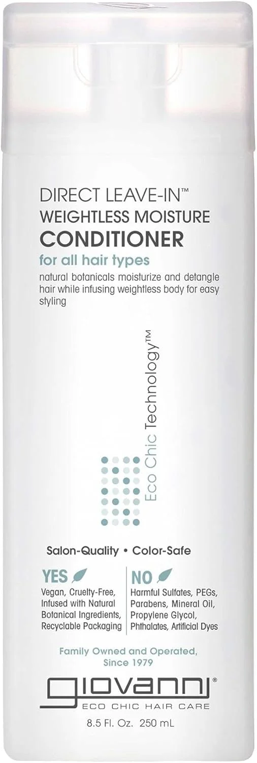 نرم کننده موی بدون نیاز به آبکشی جووانی | بازگرداندن استحکام و درخشندگی به موهای آسیب دیده | باز کننده گره مو برای شانه زدن و حالت دهی آسان | 100% ایمن برای موهای رنگ شده | 250 میلی لیتر