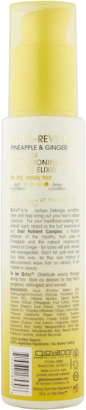 اکسیر حالت دهنده و نرم کننده موی سر جووانی 2Chic Ultra-Revive، 118 میلی لیتر