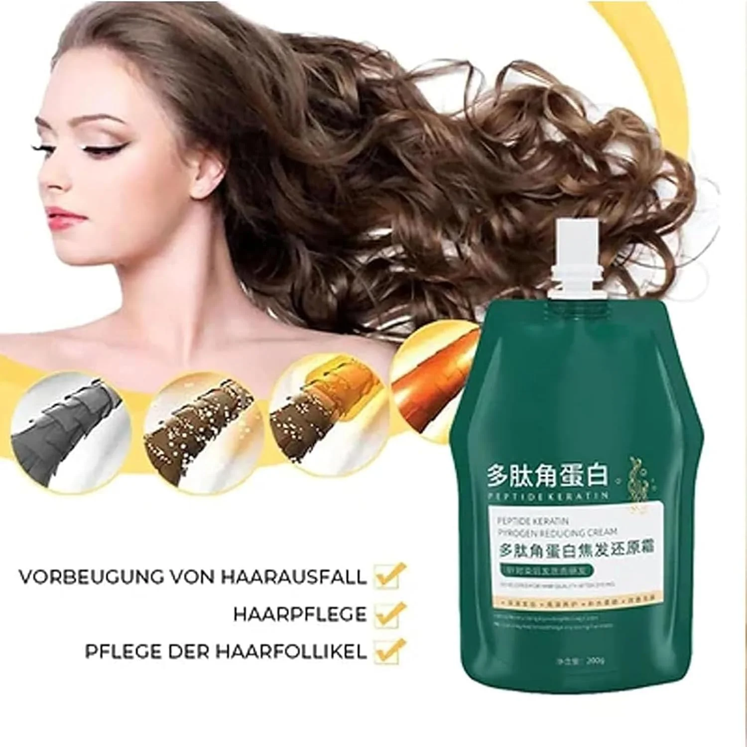 کرم ترمیم کننده موهای آسیب دیده حاوی کراتین و پلی پپتید GIONAR - ثبت اختراع ژاپنی شماره 1، کرم کاهش دهنده پیروژن کراتین پپتیدی DR.LM، ماسک مو کراتین DR.LM، نرم کننده مو بدون نیاز به آبکشی (3 عدد)