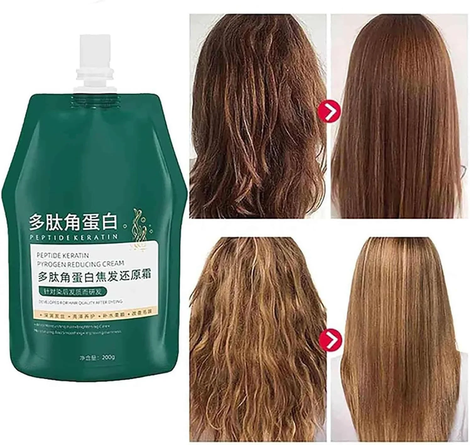 کرم ترمیم کننده موهای آسیب دیده حاوی کراتین و پلی پپتید GIONAR - ثبت اختراع ژاپنی شماره 1، کرم کاهش دهنده پیروژن کراتین پپتیدی DR.LM، ماسک مو کراتین DR.LM، نرم کننده مو بدون نیاز به آبکشی (3 عدد)