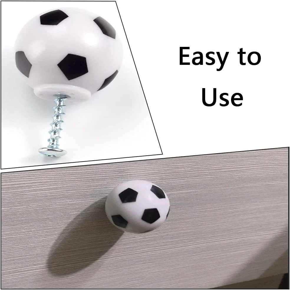 دستگیره کمدی طرح فوتبال Rea&Gole، 7 عددی، دستگیره مبلمان، دستگیره کشو، همراه با پیچ، مناسب برای تزئین منزل، آشپزخانه، اداره، کمد، سطل و کشو