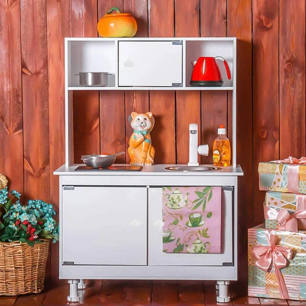 دستگیره های لاستیکی نرم SaiKer، 10 عدد دستگیره کابینت طرح ابر کارتونی، دستگیره های کشوی زیبا برای کودکان برای کابینت، در، کمد، کابینت آشپزخانه (سفید)