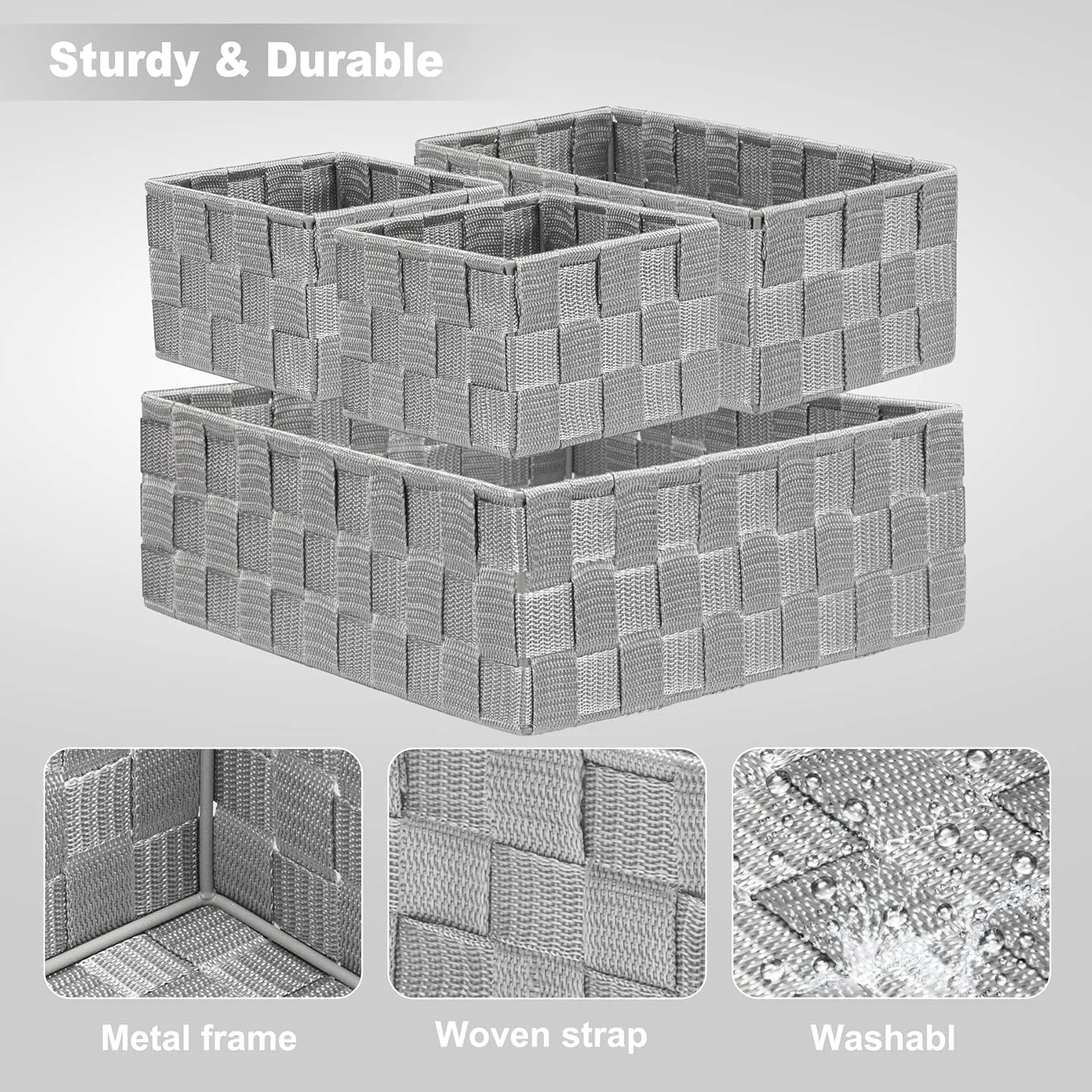 ظروف نظم دهنده کشو Posprica، جعبه های حصیری بافته شده تقسیم کننده برای سازماندهی کشوها، قفسه ها، کمدها، کابینت ها، میز آرایش و پیشخوان، ست 4 عددی، خاکستری روشن ظروف نظم دهنده کشو Posprica، جعبه های حصیری بافته شده تقسیم کننده برای سازماندهی کشوها، قفسه ها، کمدها، کابینت ها، میز آرایش و پیشخوان، ست 4 عددی، خاکستری روشن