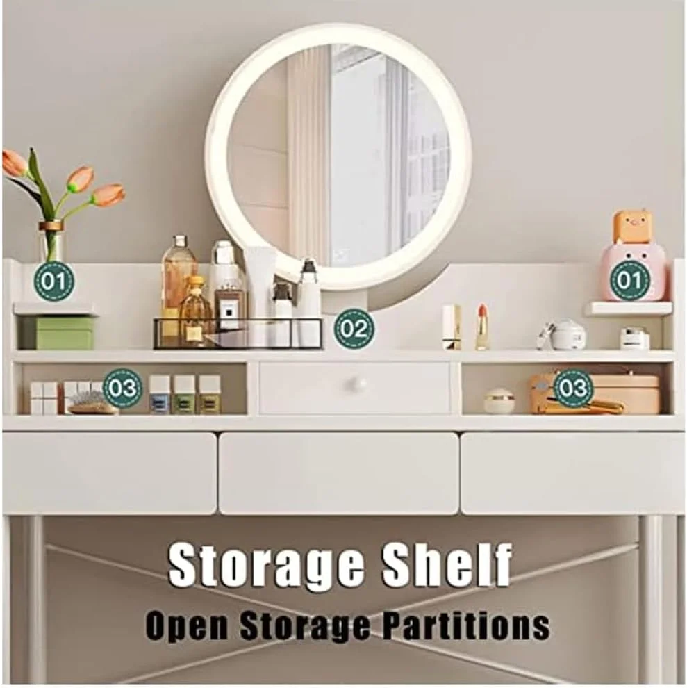 میز آرایش NKX با آینه تاشو و کشو میز آرایش NKX با آینه تاشو و کشو