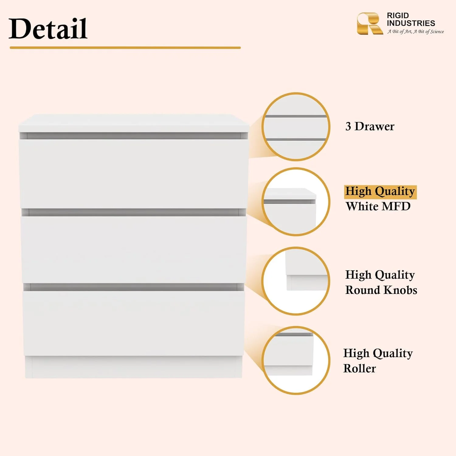 کشو چوبی مدرن RIGID با 3 کشو | کابینت اداری با فضای ذخیره سازی بزرگ و صفحه MDF | کشو برای اتاق نشیمن، راهرو، دفتر کار خانگی (سفید، 75 ارتفاع x 69 عرض x 45 عمق سانتی متر) کشو چوبی مدرن RIGID با 3 کشو | کابینت اداری با فضای ذخیره سازی بزرگ و صفحه MDF | کشو برای اتاق نشیمن، راهرو، دفتر کار خانگی (سفید، 75 ارتفاع x 69 عرض x 45 عمق سانتی متر)