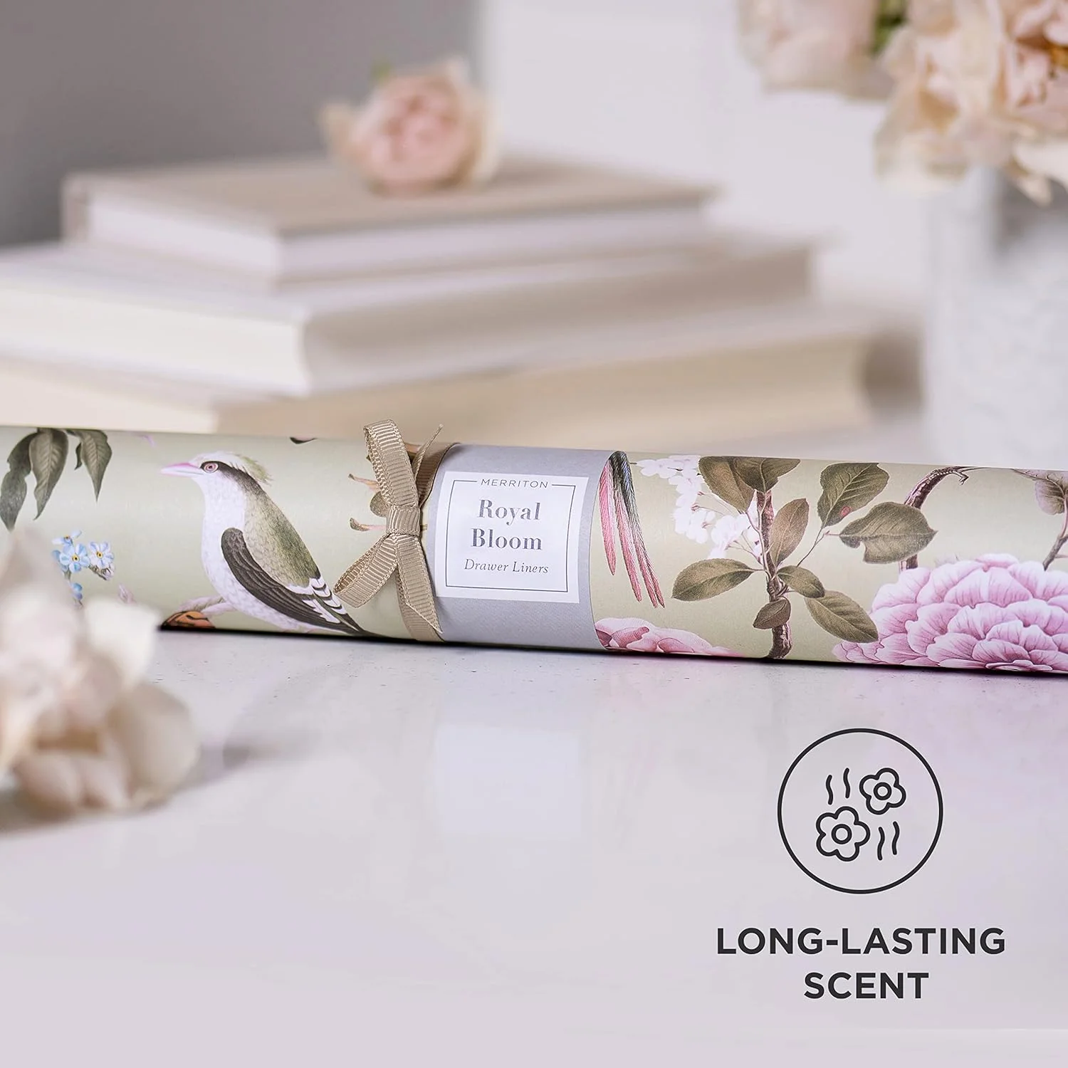کاغذ خوشبو کننده کشو مریتون (رویال بلوم)، کاغذهای خوشبو کننده با رایحه تازه برای کشوهای کابینت، قفسه کمد، کمد لباس، مناسب برای آشپزخانه، حمام، میز آرایش (6 ورق)