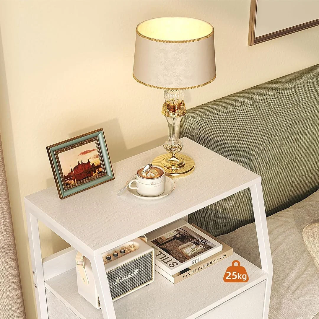 دراور سفید رنگ LENND با 5 کشو، کمد پارچه ای عمودی برای اتاق خواب، راهرو، ورودی، اتاق کودک، سازمان دهنده کمد، میز کنار تخت، مبلمان، قاب فولادی محکم، رویه چوبی