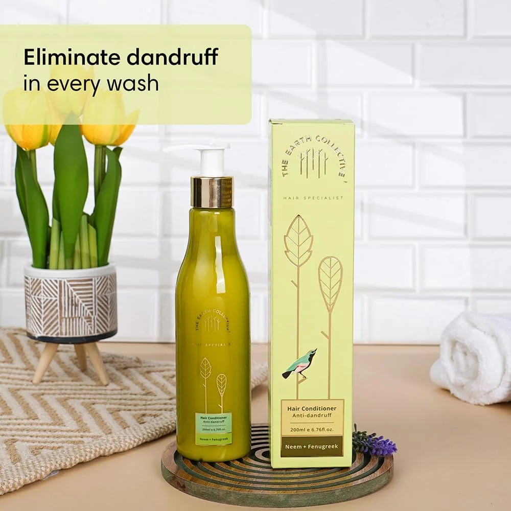 نرم کننده مو ضد شوره سر 200 میلی لیتر The Earth Collective - مبارزه با شوره سر و مرطوب کننده مو - بدون مواد شیمیایی مضر