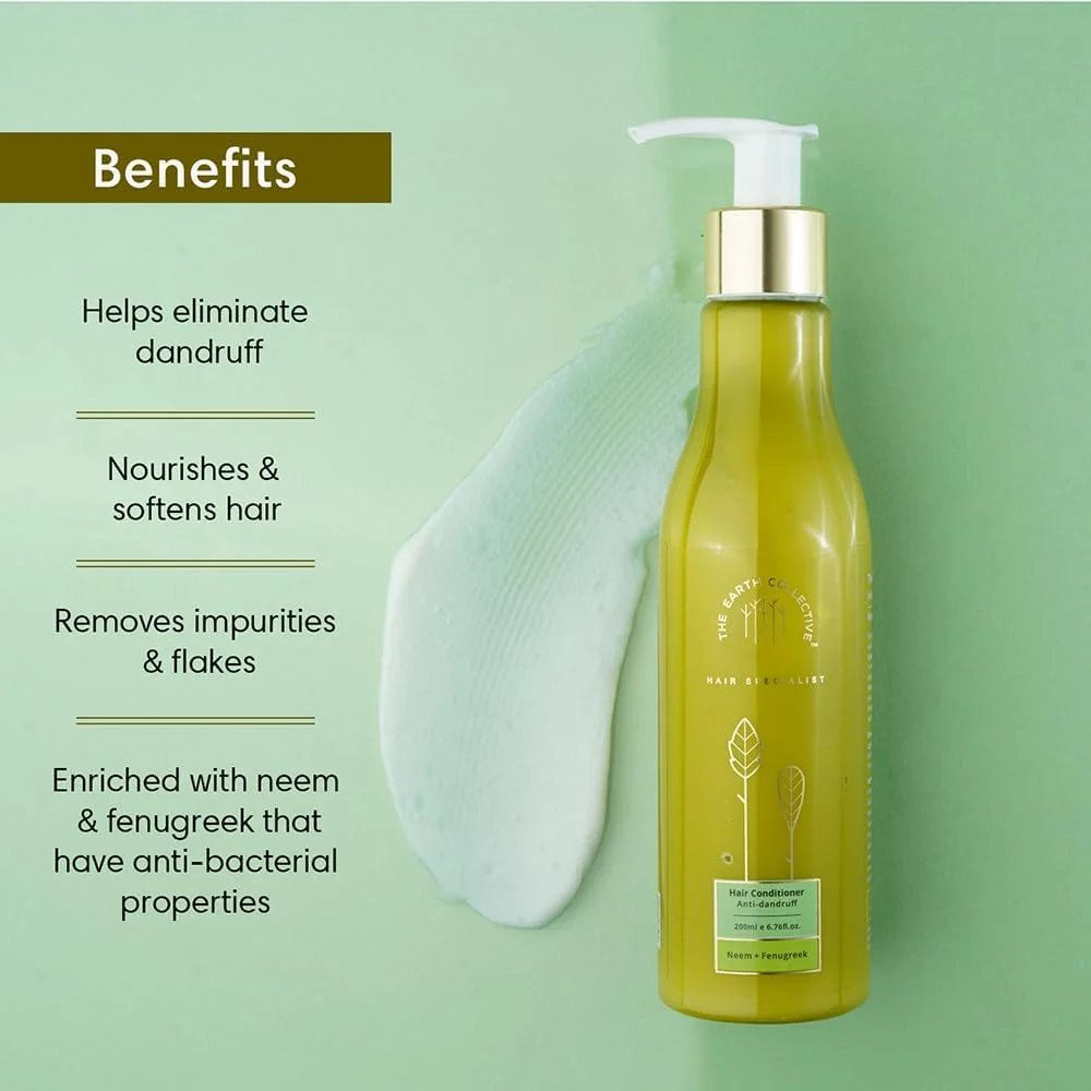 نرم کننده مو ضد شوره سر 200 میلی لیتر The Earth Collective - مبارزه با شوره سر و مرطوب کننده مو - بدون مواد شیمیایی مضر