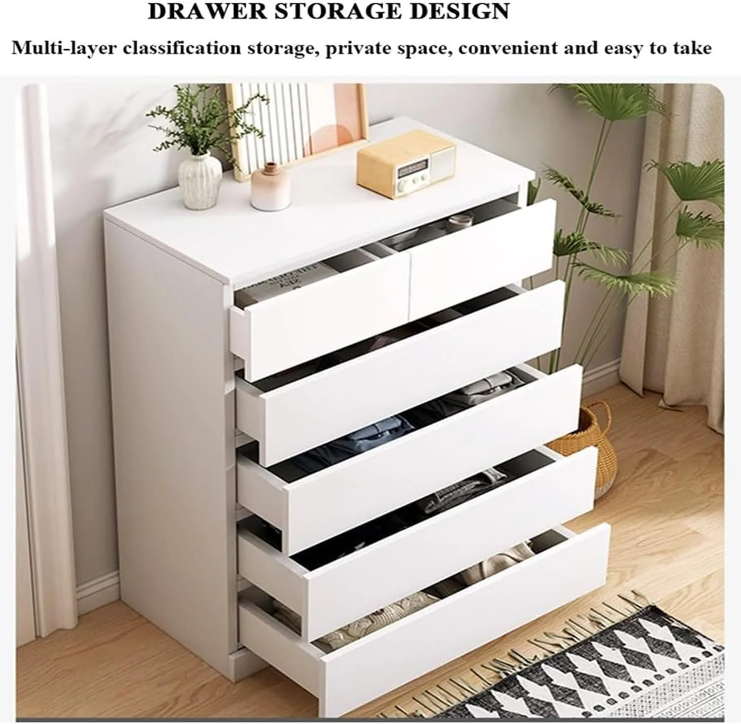 دراور مدرن سفید بلند ۶ کشو Kutis - سازمان دهنده شیک کشو برای اتاق خواب، اتاق نشیمن یا دفتر کار - راه حل نگهداری شیک برای لباس، ملحفه و لوازم جانبی ۶۰x۴۰x۱۱۱ سانتی متر دراور مدرن سفید بلند ۶ کشو Kutis - سازمان دهنده شیک کشو برای اتاق خواب، اتاق نشیمن یا دفتر کار - راه حل نگهداری شیک برای لباس، ملحفه و لوازم جانبی ۶۰x۴۰x۱۱۱ سانتی متر