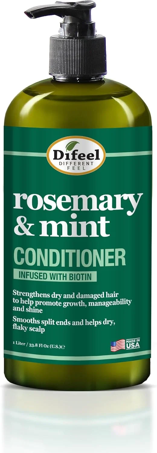 نرم کننده تقویت کننده مو رزماری و نعناع دیفیل حاوی بیوتین 1 لیتری - ساخته شده با روغن رزماری طبیعی برای رشد مو