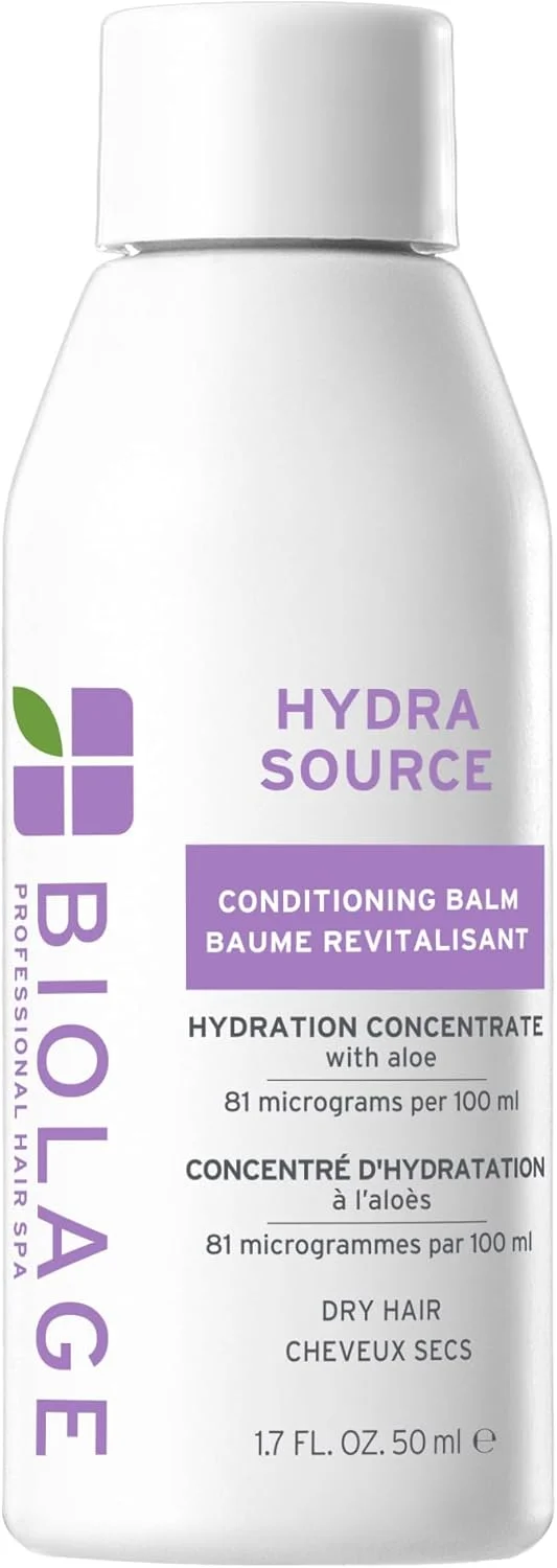 بالم نرم کننده Biolage Hydra Source - مرطوب کننده، باز کننده گره و افزایش دهنده نرمی، برای موهای خشک، غنی شده با آلوئه تخمیر شده و اسید هیالورونیک میکرو فیلتر شده، وگان و بدون پارابن، 50 میلی لیتر بالم نرم کننده Biolage Hydra Source - مرطوب کننده، باز کننده گره و افزایش دهنده نرمی، برای موهای خشک، غنی شده با آلوئه تخمیر شده و اسید هیالورونیک میکرو فیلتر شده، وگان و بدون پارابن، 50 میلی لیتر