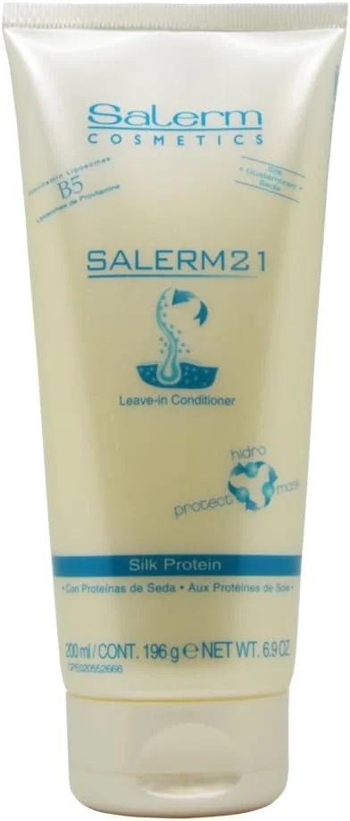 نرم کننده موی سر بدون نیاز به آبکشی Salerm Cosmetics 21، حاوی پروویتامین B5 لیپوزوم و پروتئین ابریشم (200 میلی لیتر - سایز تیوب) نرم کننده موی سر بدون نیاز به آبکشی Salerm Cosmetics 21، حاوی پروویتامین B5 لیپوزوم و پروتئین ابریشم (200 میلی لیتر - سایز تیوب)