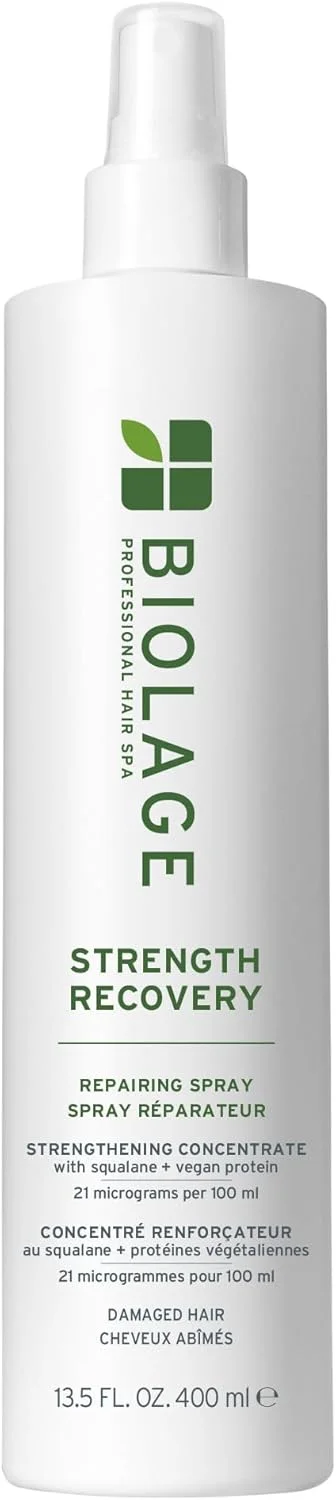 اسپری نرم کننده مو بدون نیاز به آبکشی BIOLAGE Strength Recovery | محافظ حرارتی و باز کننده گره مو | تقویت کننده و جلوگیری از آسیب | برای موهای آسیب دیده و حساس | وگان | بدون تست حیوانی اسپری نرم کننده مو بدون نیاز به آبکشی BIOLAGE Strength Recovery | محافظ حرارتی و باز کننده گره مو | تقویت کننده و جلوگیری از آسیب | برای موهای آسیب دیده و حساس | وگان | بدون تست حیوانی